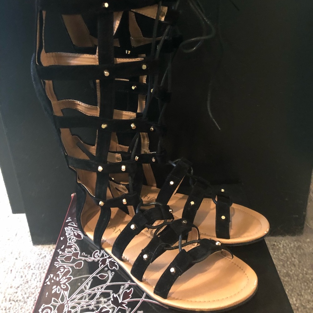 Knee High Black Sandals